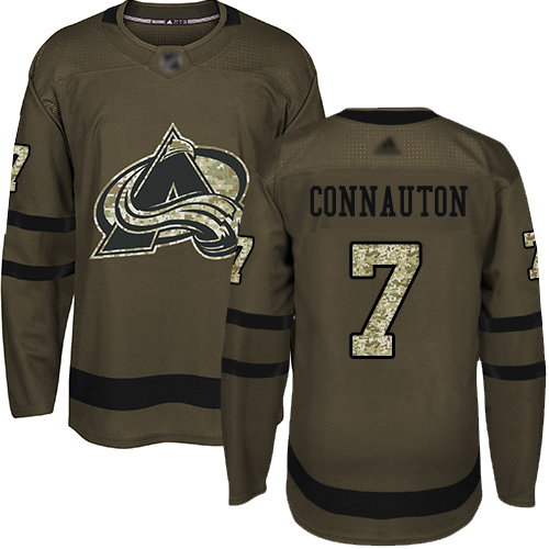 Adidas Avalanche #7 Kevin Connauton Green Salute to Service Stitched Youth NHL Jersey